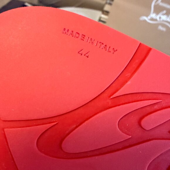 CHRISTIAN LOUBOUTIN 1201016 Mens Loubi Spiked Red/Back Rubber Flip Flops, sizes - Picture 8 of 9